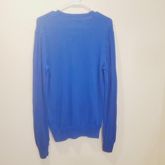 American Eagle Men's long sleeve V Neck Blue 100% cotton sweater size S - Picture 7 of 8